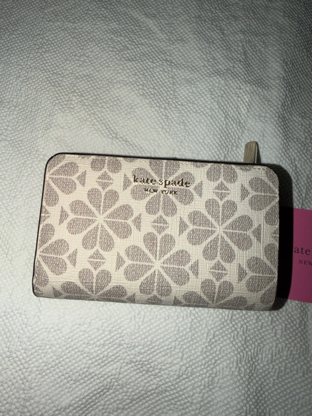 kate spade parchment leather snap continental wallet